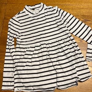 Free People Striped Peplum Long Sleeve